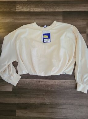 JoyLab Cream Ribbed Crewneck Sweatshirt Nwt